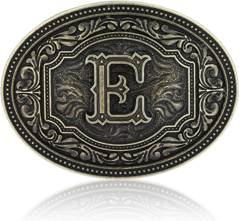 Fibbadet Store Belt Buckles Men Initial Letters A-Z Western Rodeo Cowboy Cowgirl Belt Buckle for Men Boys Halloween Birthday Party - Image 1